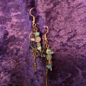 Bohemian Key Charm Earrings